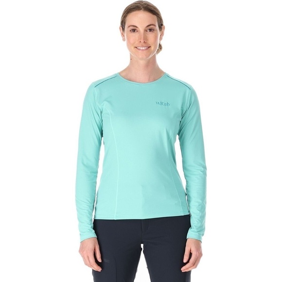 Marika Tek Performance Athletic Long Sleeve Polyester Ruched Shirt Teal Medium - Picture 1 of 12